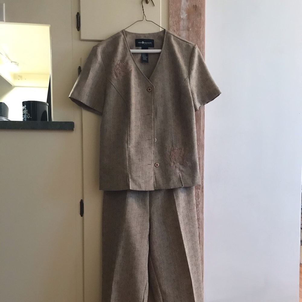 Pant suit.